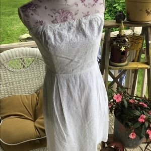 NWT White Eyelet Strapless Dress